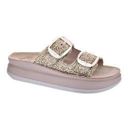 Sandalias Fantasy Sandals zapatos Mujer modelo Zefi Blanco Hebillas 2