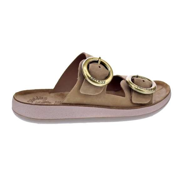 Sandalias Fantasy Sandals zapatos Mujer modelo Joya Marrón Hebillas