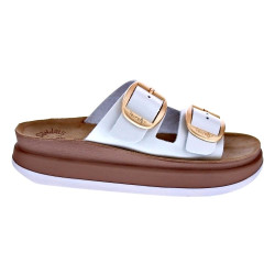 Sandalias Fantasy Sandals zapatos Mujer modelo Zefi Blanco Hebillas