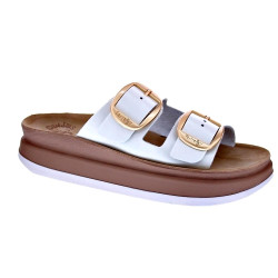Sandalias Fantasy Sandals zapatos Mujer modelo Zefi Blanco Hebillas 2