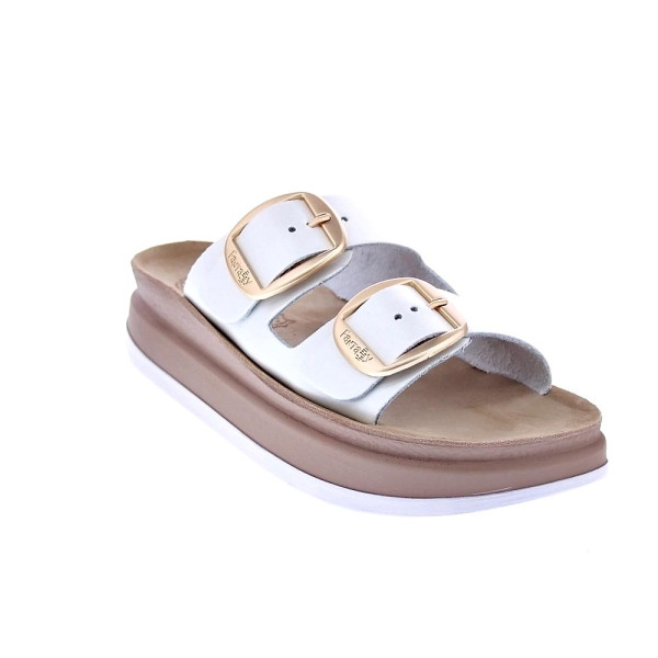 Sandalias Fantasy Sandals zapatos Mujer modelo Zefi Blanco Hebillas