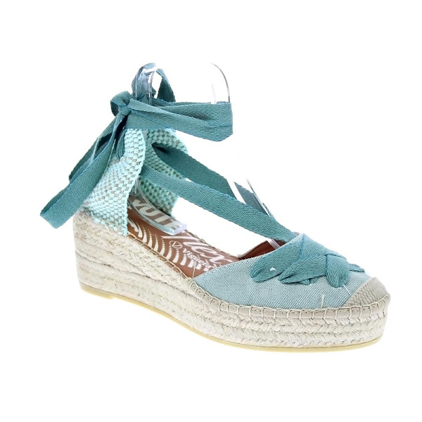 Alpargatas Viguera zapatos Mujer modelo Washed Verde Cordón