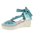 Alpargatas Viguera zapatos Mujer modelo Washed Verde Cordón