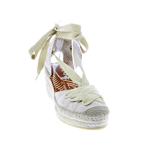 Alpargatas Viguera zapatos Mujer modelo Lino Beige Cordón