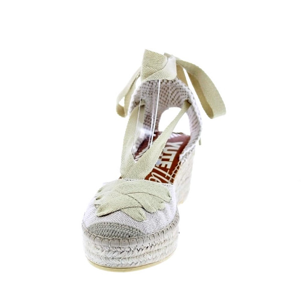 Alpargatas Viguera zapatos Mujer modelo Lino Beige Cordón