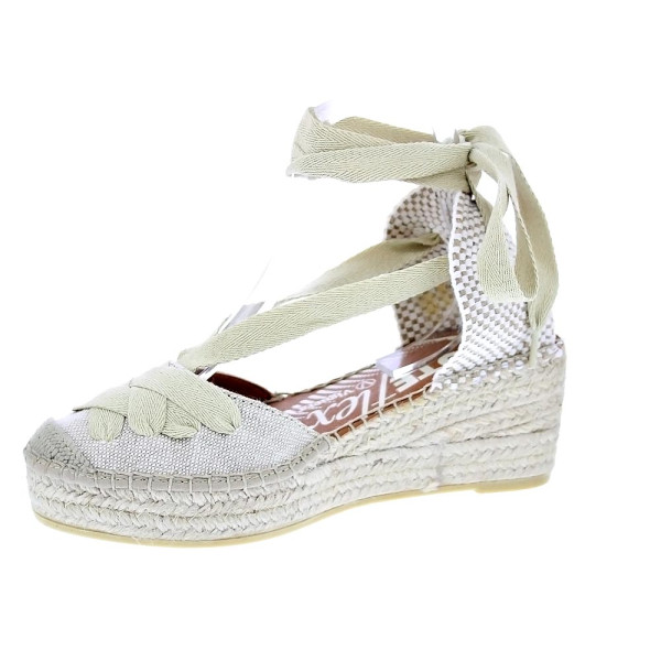 Alpargatas Viguera zapatos Mujer modelo Lino Beige Cordón