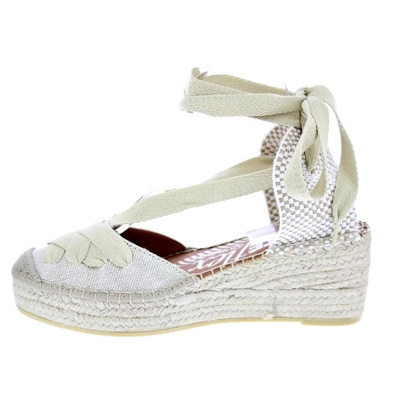 Alpargatas Viguera zapatos Mujer modelo Lino Beige Cordón
