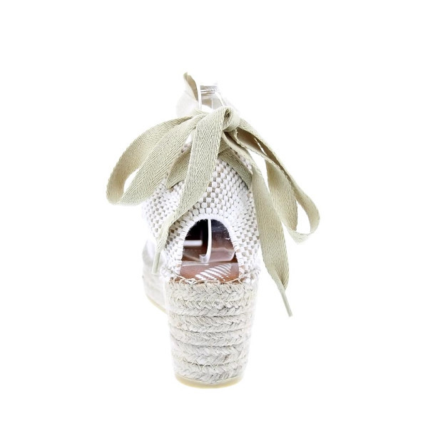 Alpargatas Viguera zapatos Mujer modelo Lino Beige Cordón