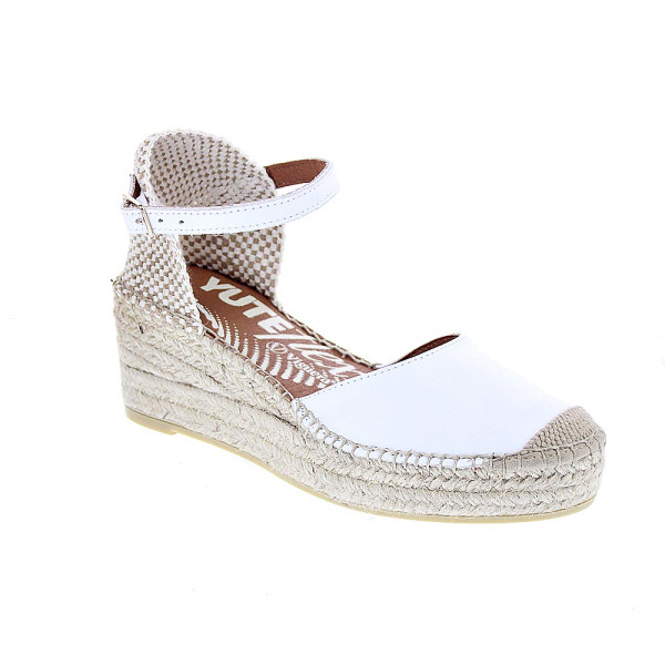 Alpargatas Viguera zapatos Mujer modelo Seda Blanco Hebillas