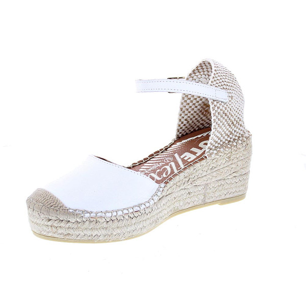 Alpargatas Viguera zapatos Mujer modelo Seda Blanco Hebillas
