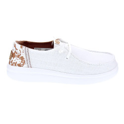 Mocasines Hey Dude zapatos Mujer modelo Wendy Rise Animal Blanco Elástico