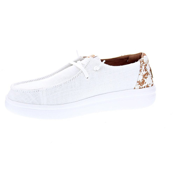 Mocasines Hey Dude zapatos Mujer modelo Wendy Rise Animal Blanco Elástico