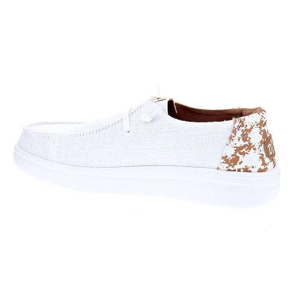 Mocasines Hey Dude zapatos Mujer modelo Wendy Rise Animal Blanco Elástico