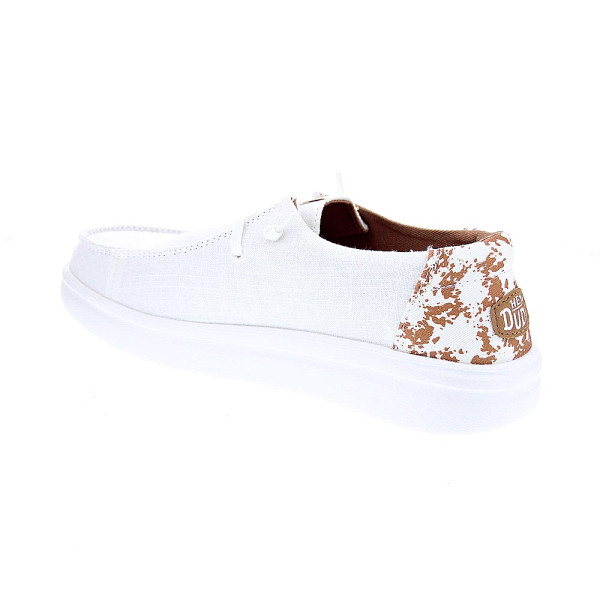 Mocasines Hey Dude zapatos Mujer modelo Wendy Rise Animal Blanco Elástico