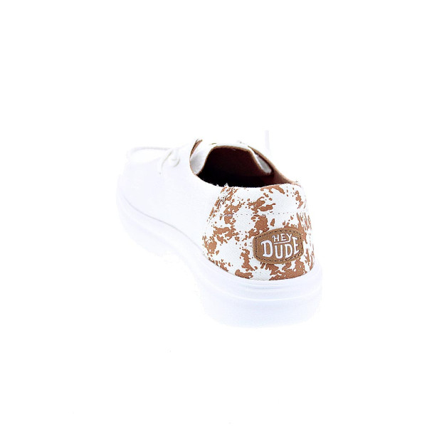 Mocasines Hey Dude zapatos Mujer modelo Wendy Rise Animal Blanco Elástico
