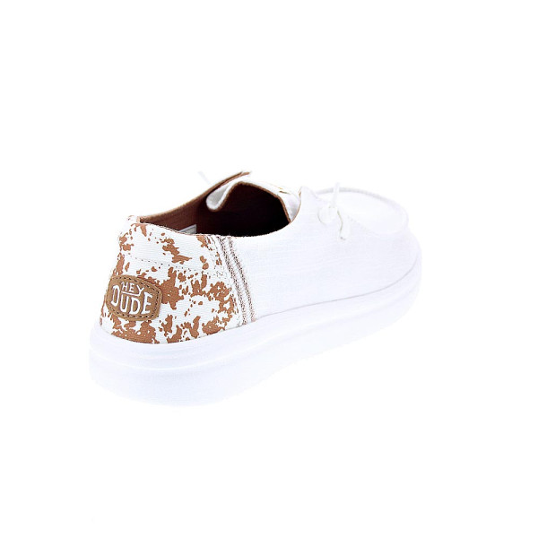 Mocasines Hey Dude zapatos Mujer modelo Wendy Rise Animal Blanco Elástico