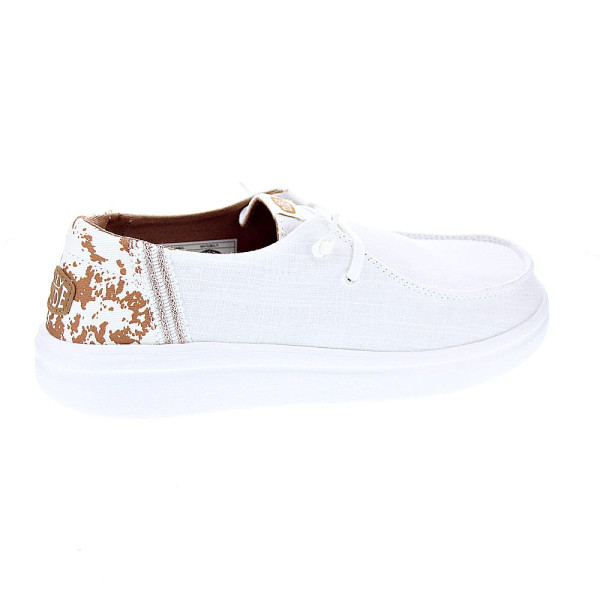 Mocasines Hey Dude zapatos Mujer modelo Wendy Rise Animal Blanco Elástico