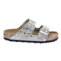 Sandalias Birkenstock zapatos Mujer modelo Arizona Rivet Border Gris Hebillas