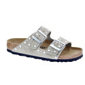 Sandalias Birkenstock zapatos Mujer modelo Arizona Rivet Border Gris Hebillas