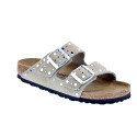 Sandalias Birkenstock zapatos Mujer modelo Arizona Rivet Border Gris Hebillas