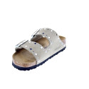 Sandalias Birkenstock zapatos Mujer modelo Arizona Rivet Border Gris Hebillas