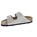 Sandalias Birkenstock zapatos Mujer modelo Arizona Rivet Border Gris Hebillas