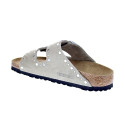 Sandalias Birkenstock zapatos Mujer modelo Arizona Rivet Border Gris Hebillas