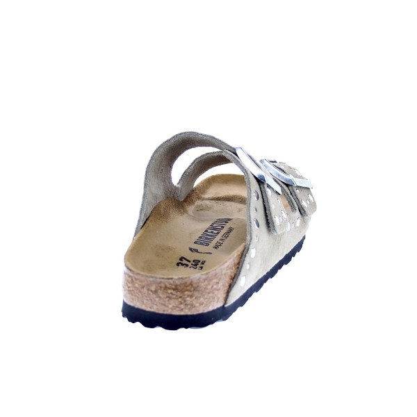 Sandalias Birkenstock zapatos Mujer modelo Arizona Rivet Border Gris Hebillas