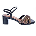 Sandalias Noa Harmon zapatos Mujer modelo Carmen Negro Hebillas