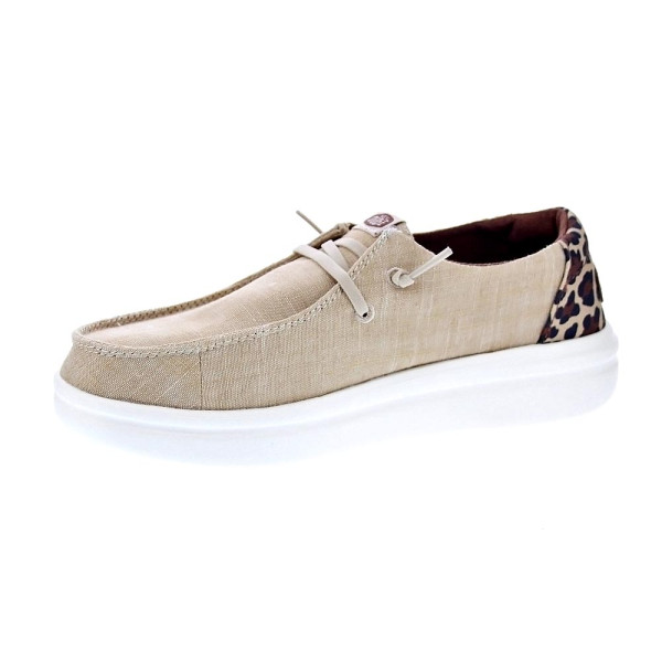 Mocasines Hey Dude zapatos Mujer modelo Wendy Rise animal Beige Elástico