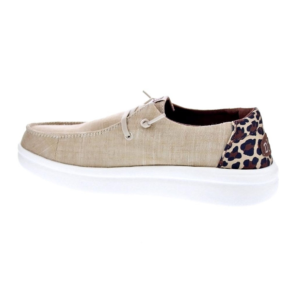 Mocasines Hey Dude zapatos Mujer modelo Wendy Rise animal Beige Elástico