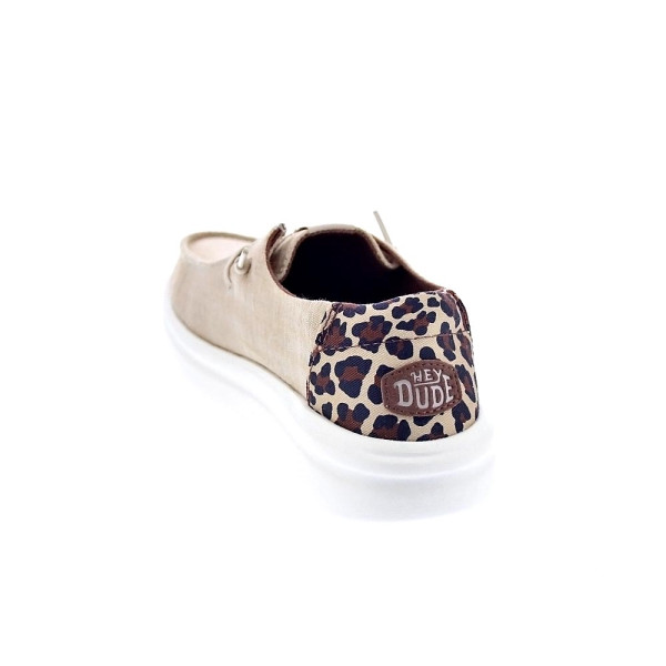 Mocasines Hey Dude zapatos Mujer modelo Wendy Rise animal Beige Elástico