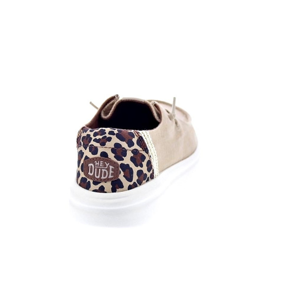 Mocasines Hey Dude zapatos Mujer modelo Wendy Rise animal Beige Elástico