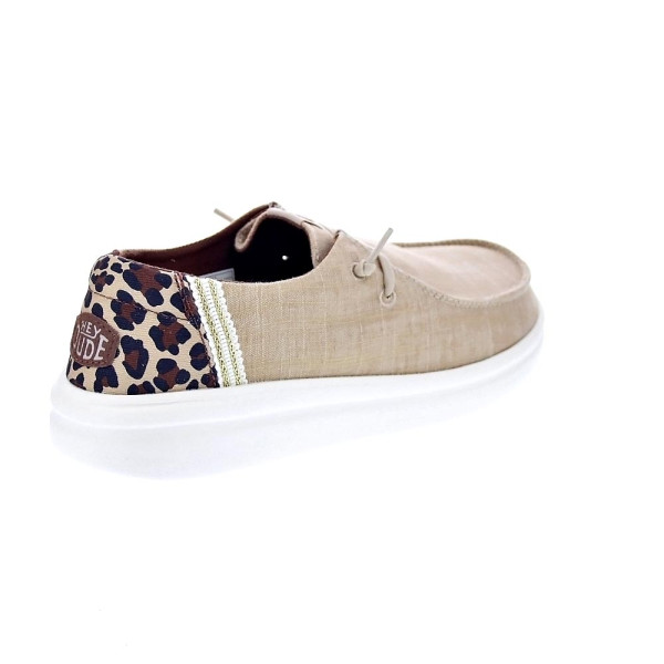 Mocasines Hey Dude zapatos Mujer modelo Wendy Rise animal Beige Elástico