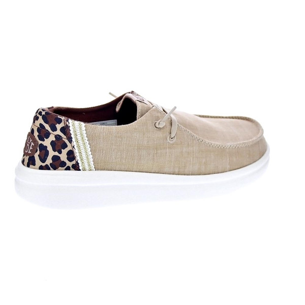 Mocasines Hey Dude zapatos Mujer modelo Wendy Rise animal Beige Elástico
