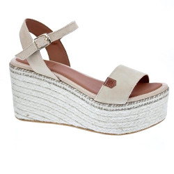 Sandalias Popa zapatos Mujer modelo Tofari Serraje Plataforma Beige  2