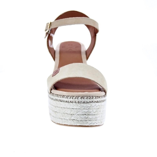 Sandalias Popa zapatos Mujer modelo Tofari Serraje Plataforma Beige 