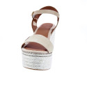 Sandalias Popa zapatos Mujer modelo Tofari Serraje Plataforma Beige 