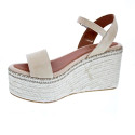 Sandalias Popa zapatos Mujer modelo Tofari Serraje Plataforma Beige 