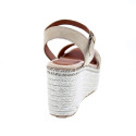 Sandalias Popa zapatos Mujer modelo Tofari Serraje Plataforma Beige 