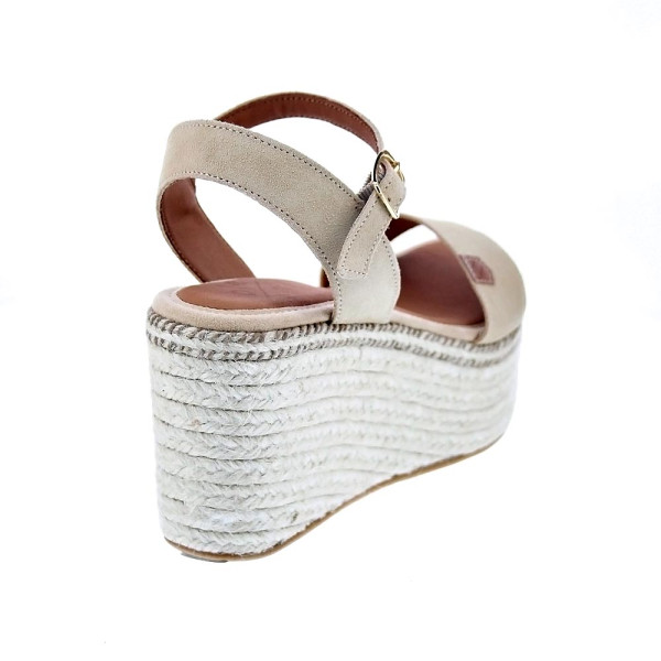 Sandalias Popa zapatos Mujer modelo Tofari Serraje Plataforma Beige 