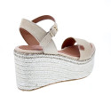 Sandalias Popa zapatos Mujer modelo Tofari Serraje Plataforma Beige 