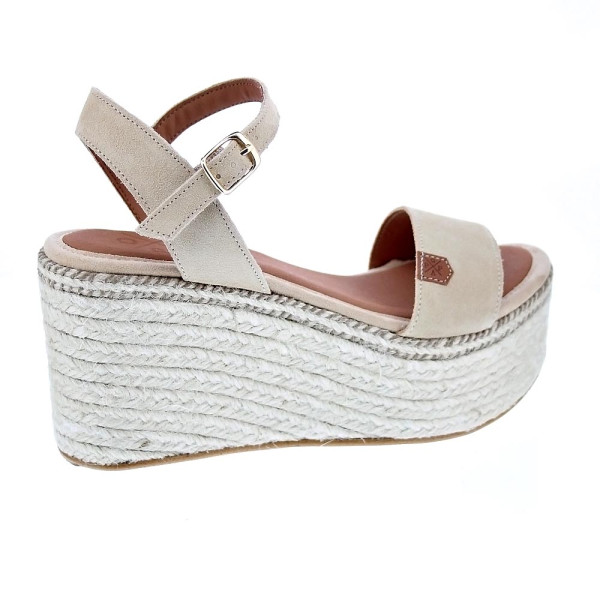 Sandalias Popa zapatos Mujer modelo Tofari Serraje Plataforma Beige 