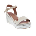 Sandalias Popa zapatos Mujer modelo Arambol Serraje Beige 