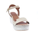 Sandalias Popa zapatos Mujer modelo Arambol Serraje Beige 