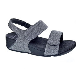 Sandalias FitFlop zapatos Mujer modelo Lulu Adjustable plateada GA2 054 Plata Velcro 2