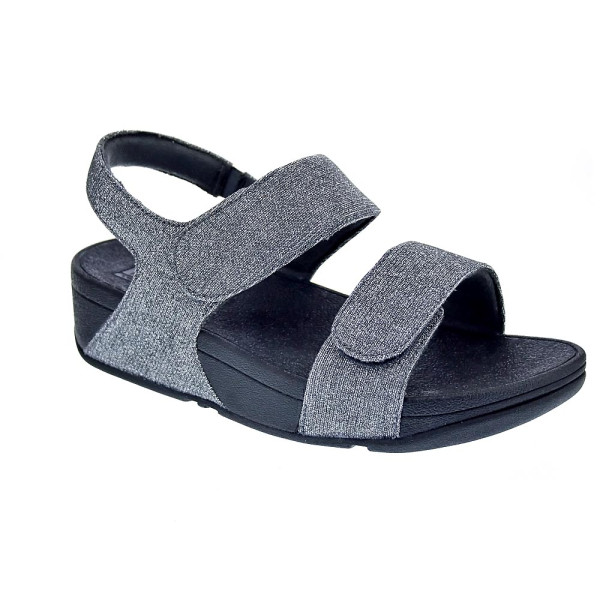 Sandalias FitFlop zapatos Mujer modelo Lulu Adjustable plateada GA2 054 Plata Velcro