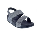 Sandalias FitFlop zapatos Mujer modelo Lulu Adjustable plateada GA2 054 Plata Velcro