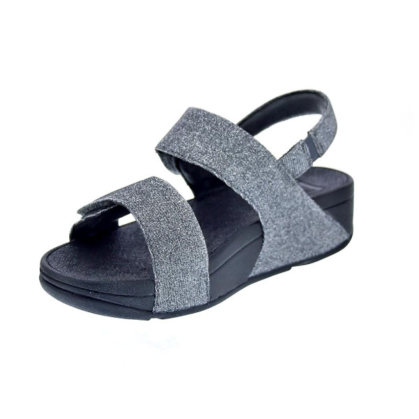 Sandalias FitFlop zapatos Mujer modelo Lulu Adjustable plateada GA2 054 Plata Velcro
