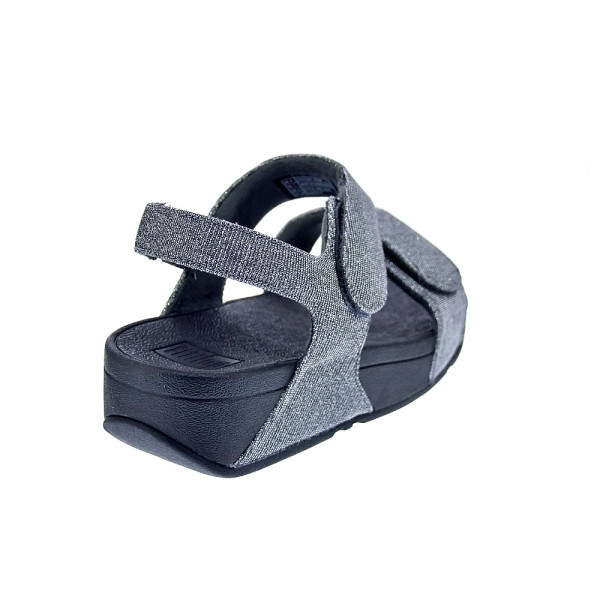 Sandalias FitFlop zapatos Mujer modelo Lulu Adjustable plateada GA2 054 Plata Velcro